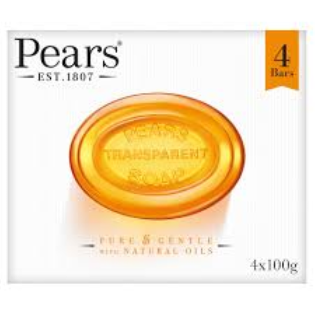 PEARS SOAP 100G TRANSPARENT AMBER 4 PACK